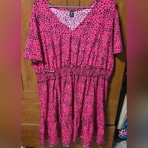 SHEIN Pink and Black Animal Print Dress
